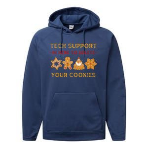 Christmas Tech Support Here To Delete Cookies Performance Fleece Hoodie