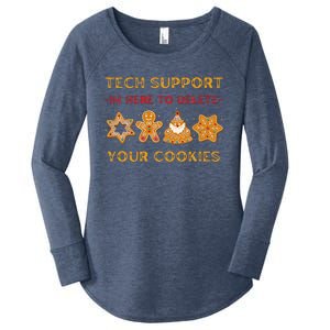 Christmas Tech Support Here To Delete Cookies Women's Perfect Tri Tunic Long Sleeve Shirt