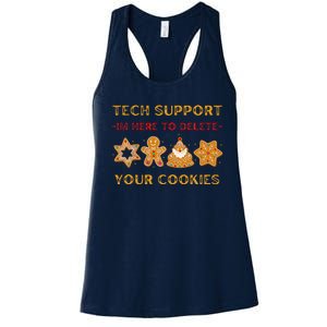 Christmas Tech Support Here To Delete Cookies Women's Racerback Tank