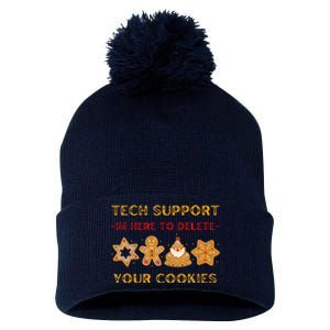 Christmas Tech Support Here To Delete Cookies Pom Pom 12in Knit Beanie