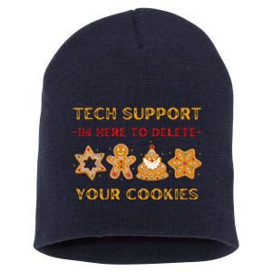 Christmas Tech Support Here To Delete Cookies Short Acrylic Beanie