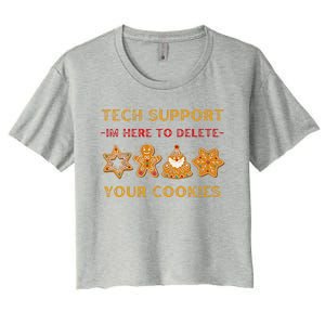 Christmas Tech Support Here To Delete Cookies Women's Crop Top Tee