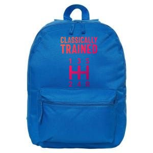 Classically Trained Stick Driver Ual Transmission Car Cute Gift 16 in Basic Backpack