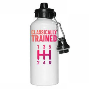 Classically Trained Stick Driver Ual Transmission Car Cute Gift Aluminum Water Bottle