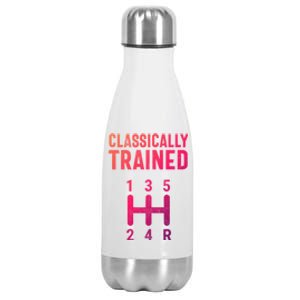 Classically Trained Stick Driver Ual Transmission Car Cute Gift Stainless Steel Insulated Water Bottle