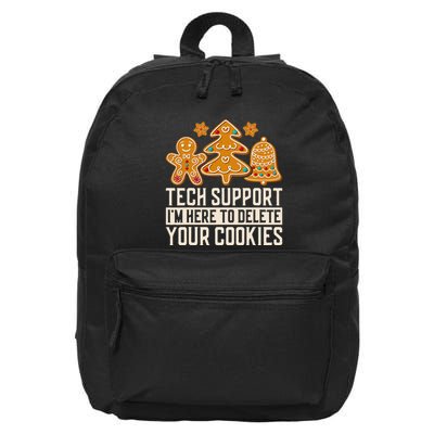 Christmas Tech Support Here To Delete Cookies Xmas 16 in Basic Backpack