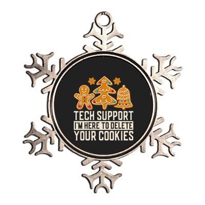 Christmas Tech Support Here To Delete Cookies Xmas Metallic Star Ornament