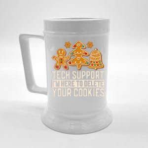 Christmas Tech Support Here To Delete Cookies Xmas Beer Stein