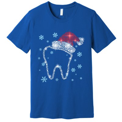 Christmas Tooth Santa Hat Funny Dentist Dental Assistant Gift Premium T-Shirt