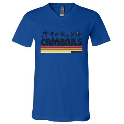 Cambrils Tarragona Spain Retro Tourism Great Gift V-Neck T-Shirt