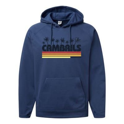 Cambrils Tarragona Spain Retro Tourism Great Gift Performance Fleece Hoodie