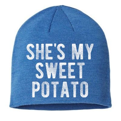 Couples Thanksgiving Shirts She's My Sweet Potato I Yam Sustainable Beanie