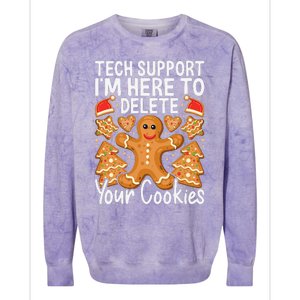 Christmas Tech Support Here To Delete Cookies Xmas Colorblast Crewneck Sweatshirt