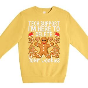 Christmas Tech Support Here To Delete Cookies Xmas Premium Crewneck Sweatshirt