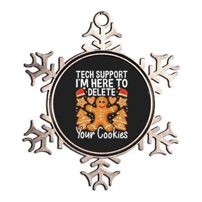 Christmas Tech Support Here To Delete Cookies Xmas Metallic Star Ornament