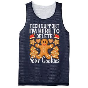 Christmas Tech Support Here To Delete Cookies Xmas Mesh Reversible Basketball Jersey Tank