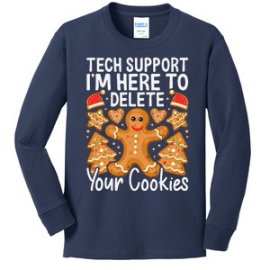 Christmas Tech Support Here To Delete Cookies Xmas Kids Long Sleeve Shirt