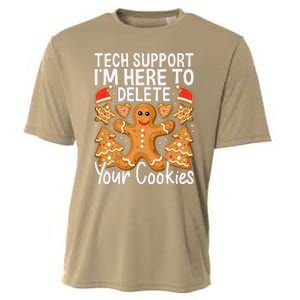 Christmas Tech Support Here To Delete Cookies Xmas Cooling Performance Crew T-Shirt