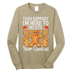 Christmas Tech Support Here To Delete Cookies Xmas Long Sleeve Shirt