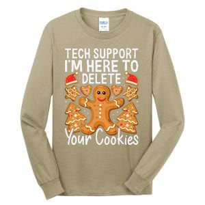 Christmas Tech Support Here To Delete Cookies Xmas Tall Long Sleeve T-Shirt