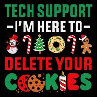 Christmas Tech Support Here To Delete Your Cookies Xmas Cool Daily Commute Backpack