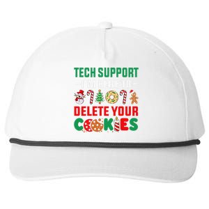 Christmas Tech Support Here To Delete Your Cookies Xmas Cool Snapback Five-Panel Rope Hat