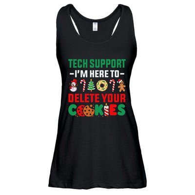 Christmas Tech Support Here To Delete Your Cookies Xmas Cool Ladies Essential Flowy Tank