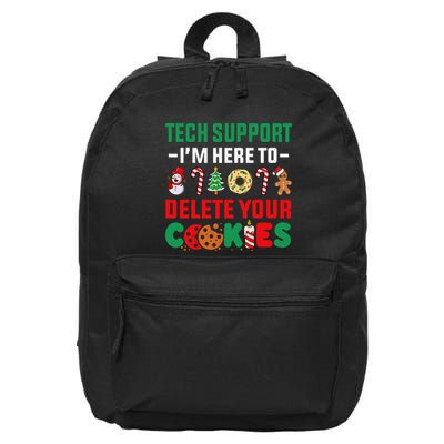 Christmas Tech Support Here To Delete Your Cookies Xmas Cool 16 in Basic Backpack