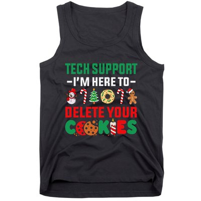 Christmas Tech Support Here To Delete Your Cookies Xmas Cool Tank Top