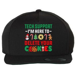 Christmas Tech Support Here To Delete Your Cookies Xmas Cool Wool Snapback Cap