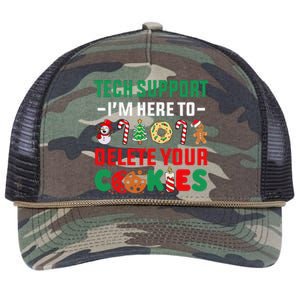 Christmas Tech Support Here To Delete Your Cookies Xmas Cool Retro Rope Trucker Hat Cap