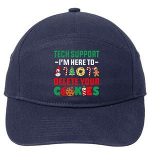 Christmas Tech Support Here To Delete Your Cookies Xmas Cool 7-Panel Snapback Hat