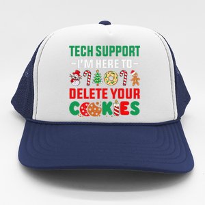 Christmas Tech Support Here To Delete Your Cookies Xmas Cool Trucker Hat