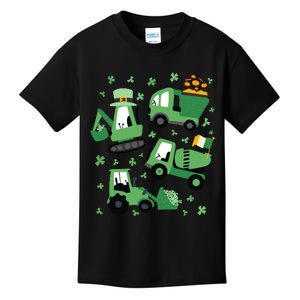 Construction Trucks St. Paddys Shamrocks St Patricks Kids T-Shirt