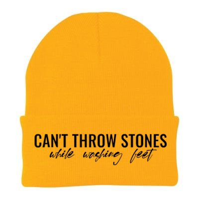 Can't Throw Stones While Washing Feet Funny Quote Sayings Knit Cap Winter Beanie