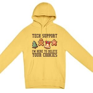 Christmas Tech Support Here To Delete Cookies Funny Premium Pullover Hoodie