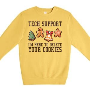 Christmas Tech Support Here To Delete Cookies Funny Premium Crewneck Sweatshirt