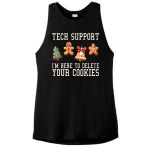 Christmas Tech Support Here To Delete Cookies Funny Ladies PosiCharge Tri-Blend Wicking Tank