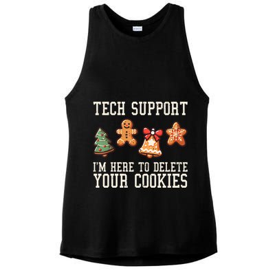 Christmas Tech Support Here To Delete Cookies Funny Ladies PosiCharge Tri-Blend Wicking Tank