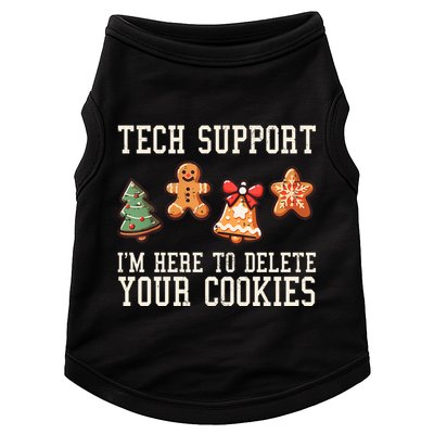 Christmas Tech Support Here To Delete Cookies Funny Doggie Tank