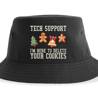 Christmas Tech Support Here To Delete Cookies Funny Sustainable Bucket Hat
