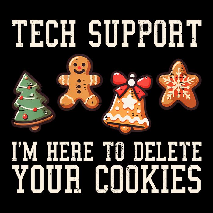 Christmas Tech Support Here To Delete Cookies Funny 7-Panel Snapback Hat