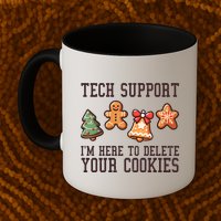 Christmas Tech Support Here To Delete Cookies Funny Mug