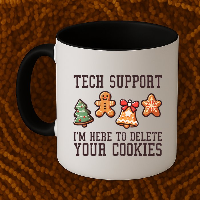 Christmas Tech Support Here To Delete Cookies Funny Mug
