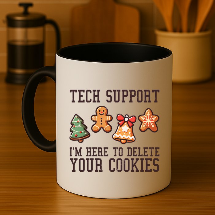Christmas Tech Support Here To Delete Cookies Funny Mug