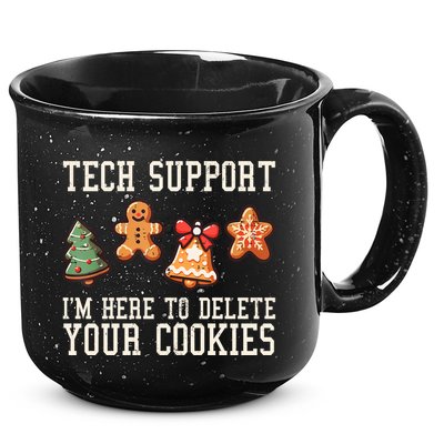 Christmas Tech Support Here To Delete Cookies Funny 15oz Campfire Ceramic Mug