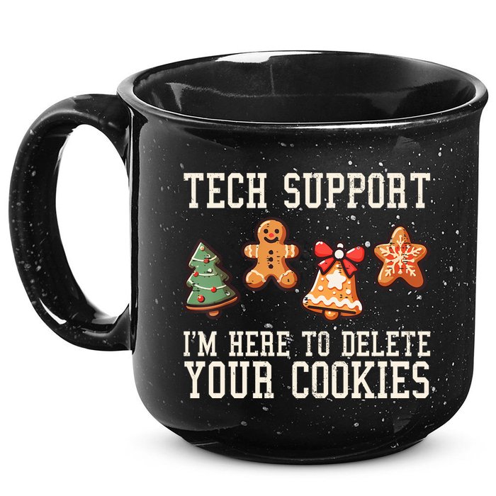 Christmas Tech Support Here To Delete Cookies Funny 15oz Campfire Ceramic Mug