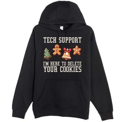 Christmas Tech Support Here To Delete Cookies Funny Premium Pullover Hoodie