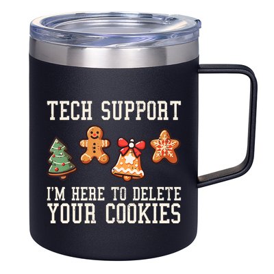 Christmas Tech Support Here To Delete Cookies Funny 12oz Stainless Steel Coffee Mug