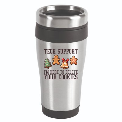 Christmas Tech Support Here To Delete Cookies Funny 16oz Travel Tumbler
